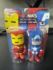 2009 Funko Nodniks Iron Man & Captain America Urban Vinyl Bobble-Heads Sealed