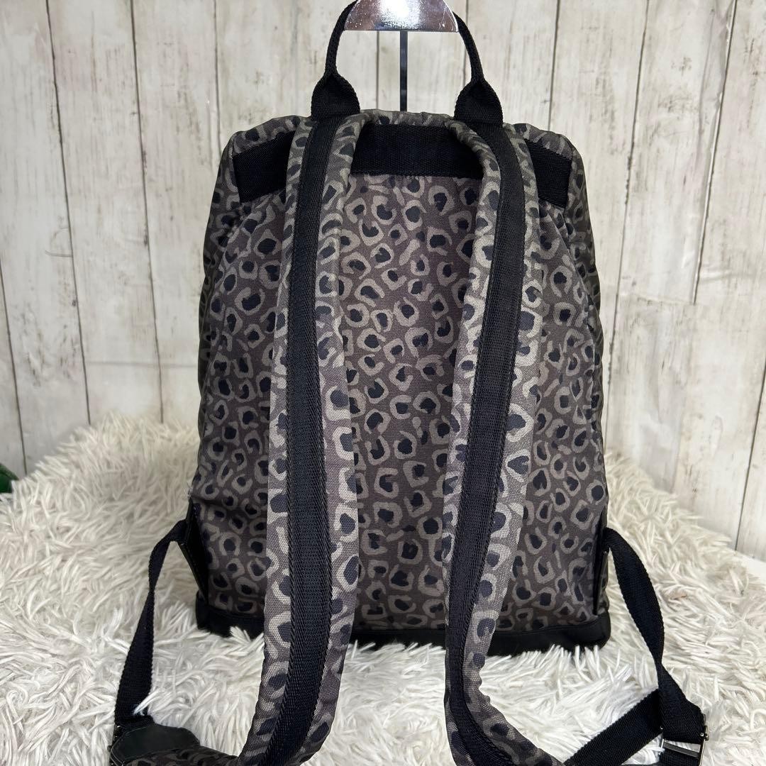 Gucci Nylon Leopard Print Backpack Large Capacity… - image 10