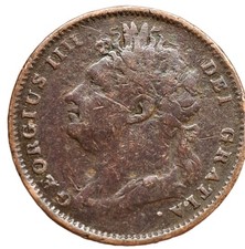 1826 King George IV Copper Farthing Coin