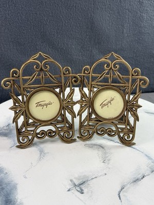 Vtg Terragrafics Art Nouveau Frames Metal Ornate Brass Color Rectangular 5.5x4.5