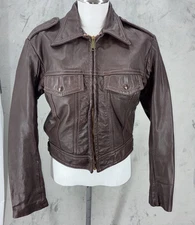 Vintage 70s Harley Davidson AMF Leather Biker Jacket Size 38