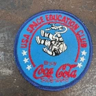 Vtg c.1980s USA SPACE EDUCATION CLUB / COCA COLA Advertising Patch w/ Astronaut