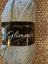 Mary Maxim Glimmer Yarn -- Silver -- NIP