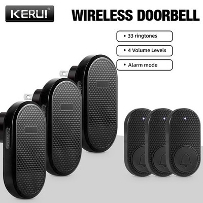 Waterproof Wireless Doorbell Adjustable Volume 1000FT Plugin Receiver 33 Chime