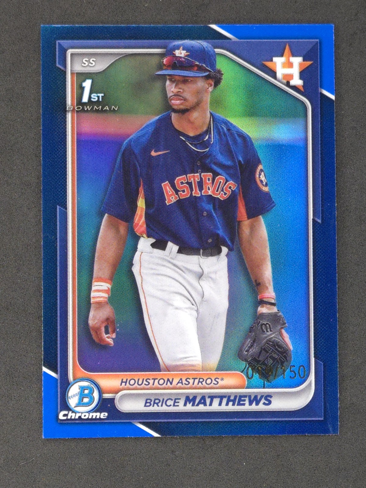 Brice Matthews 2024 BOWMAN CHROME 1st True BLUE Refractor 019/150 Houston Astros
