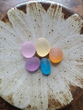 Beautiful rare color sea glass 5pcs, surf tumbled, weathered, beach glass, 72