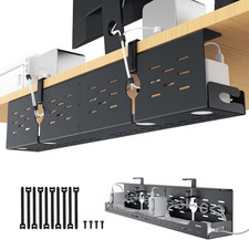 under Desk Cable Management Tray, Cable Management, 32 Inch, Black