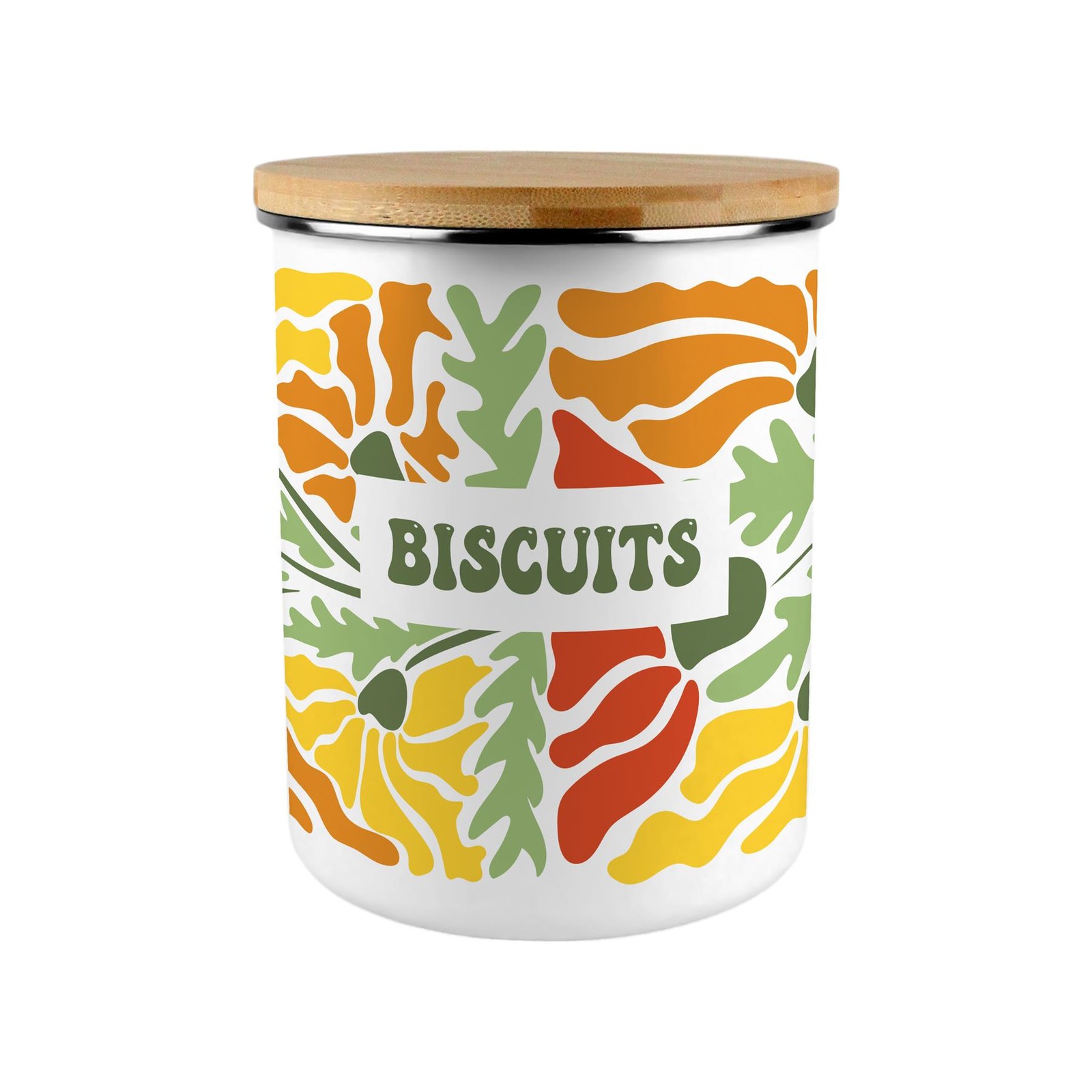 Retro Flowers Biscuit Storage Tin - 2.7L Extra-Large Kitchen Canister - Image 2
