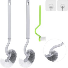 2 Pack Bathroom Toilet Bowl Brush, Curved Design Toilet Brush Curved Design