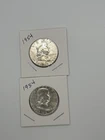 Lot of 2 1954 Franklin Half Dollars - Very Nice!