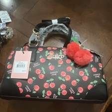 Juicy Couture Cherry Girl Satchel Black Red C...