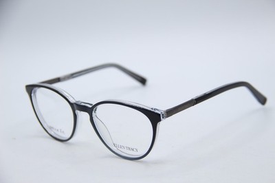 NEW ELLEN TRACY HALLSTAT BLACK LAMINATE AUTHENTIC DESIGNER EYEGLASSES 49-18