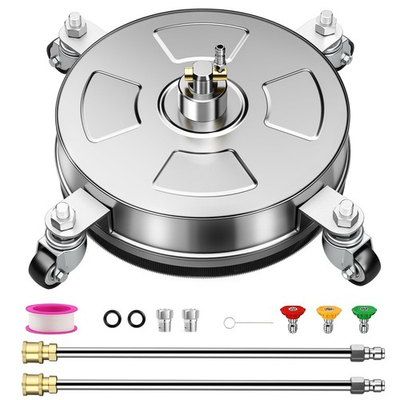 #ad 14quot; Pressure Washer Surface Cleaner with 4 Wheels Stainless Steel Housing 4... $57.38