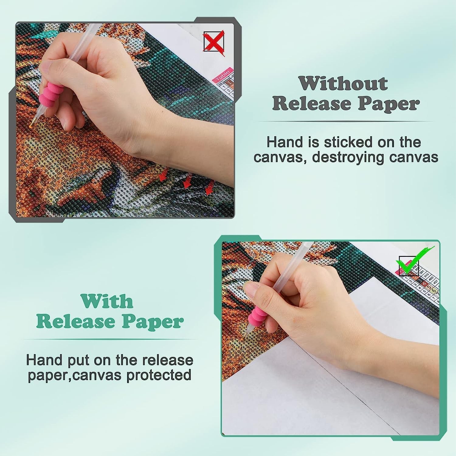 Alkrita 200Pcs Diamond Painting Release Paper Non-stick Cover Replacem