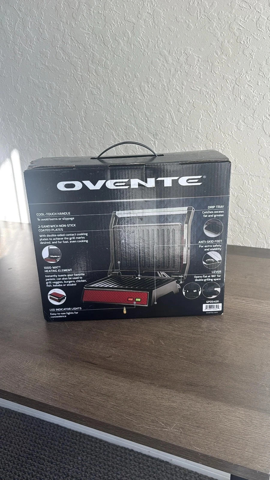 GP0620R Electric Panini Press Grill Sandwich Maker — BRAND NEW, Red