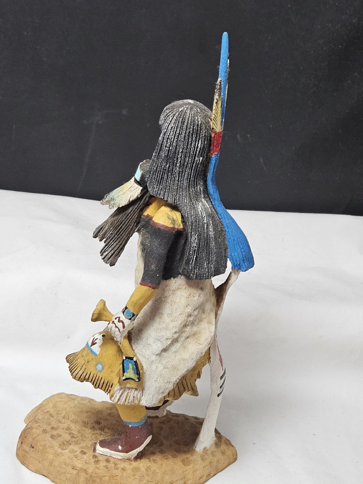 NATIVE AMERICAN HOPI/NAVAJO Long hair kachina - EUGENE WHITEHORSE
