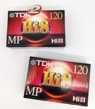 2 TDK Hi8 MP 120 8mm Camcorder Videotape Brand NEW Sealed Hi8MP Made In Japan