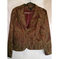 August Silk Sportswear Women's Paisley Brocade Tapestry Blazer Jacket Size 12