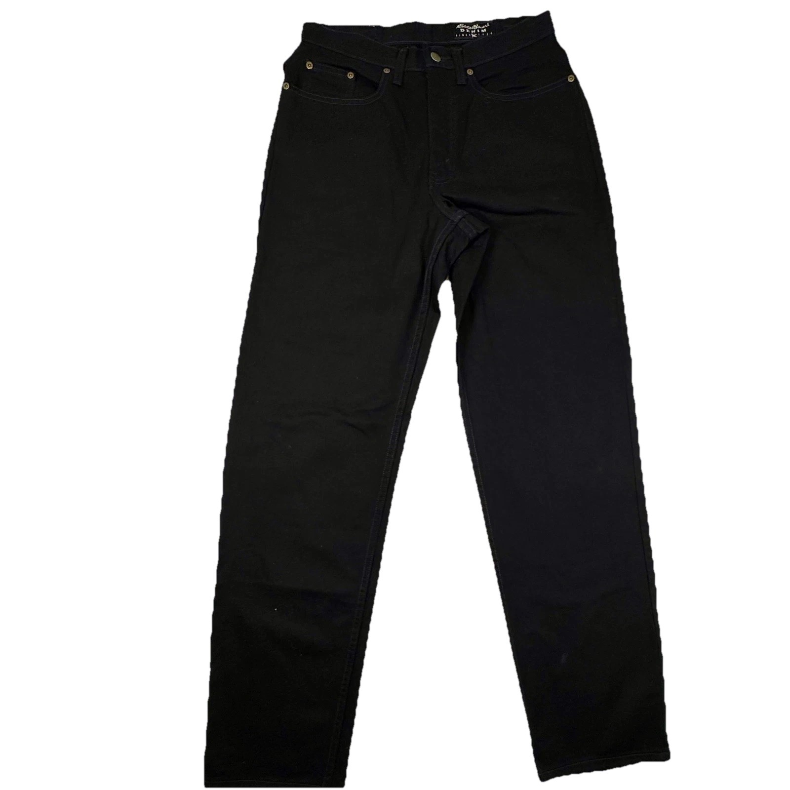 Mens 32x34 Black Relaxed Fit Straight Leg Denim Dark Wash