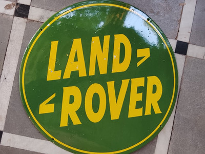 PORCELIAN LAND ROVER ENAMEL SIGN SIZE 24X24 INCHES