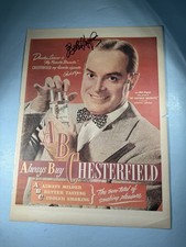 Bob Hope  Original Autograph On Cigarette Ad 1947 W/ COA