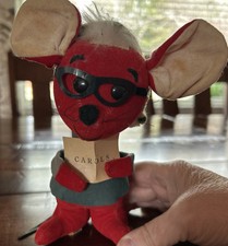 Vintage Dream Pets Dakin Christmas Caroler Mouse Ebenezer Cheese Plush Japan Red