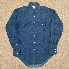 Wrangler 27MW Denim Western Shirt White Tag USA Made 70s M from Japan used 8F