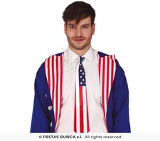 Flagge Krawatte Amerikanisch Fasching Party Accessoire Unisex Neu