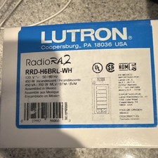 Lutron RadioRA 2 RRD-H6BRL-WH Wall Keypad Dimmer Switch White Clear Connect