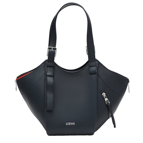 LOEWE $4350 Layered Hammock Flip Multicolor Deep Navy Calfskin Shoulder Bag New