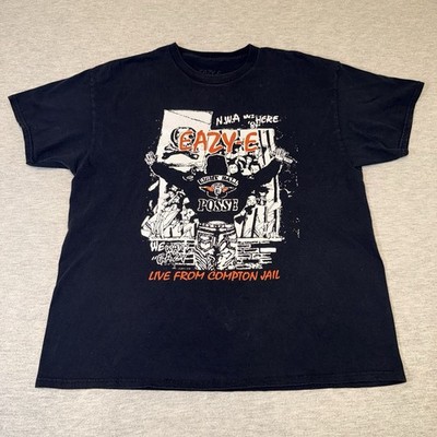Eazy-E Live From Compton Jail T-Shirt Mens XL Black Eight Ball Posse Graphic