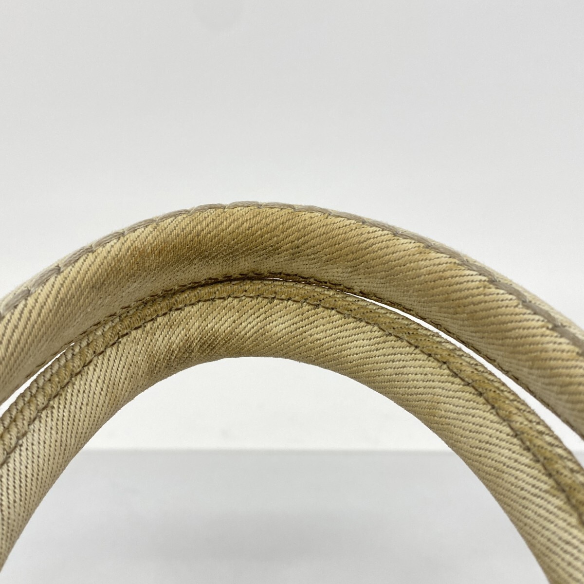 Prada Handbag Canapa Denim Blue Gold Hardware 2way Bag Used Ladies from japan thumbnail 6