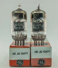 NOS GAIN MATCHED PAIR GE JG 12AT7/45° D GETTER/1957/MAXI TESTED 