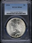 1924 $1 Peace Dollar PCGS MS64
