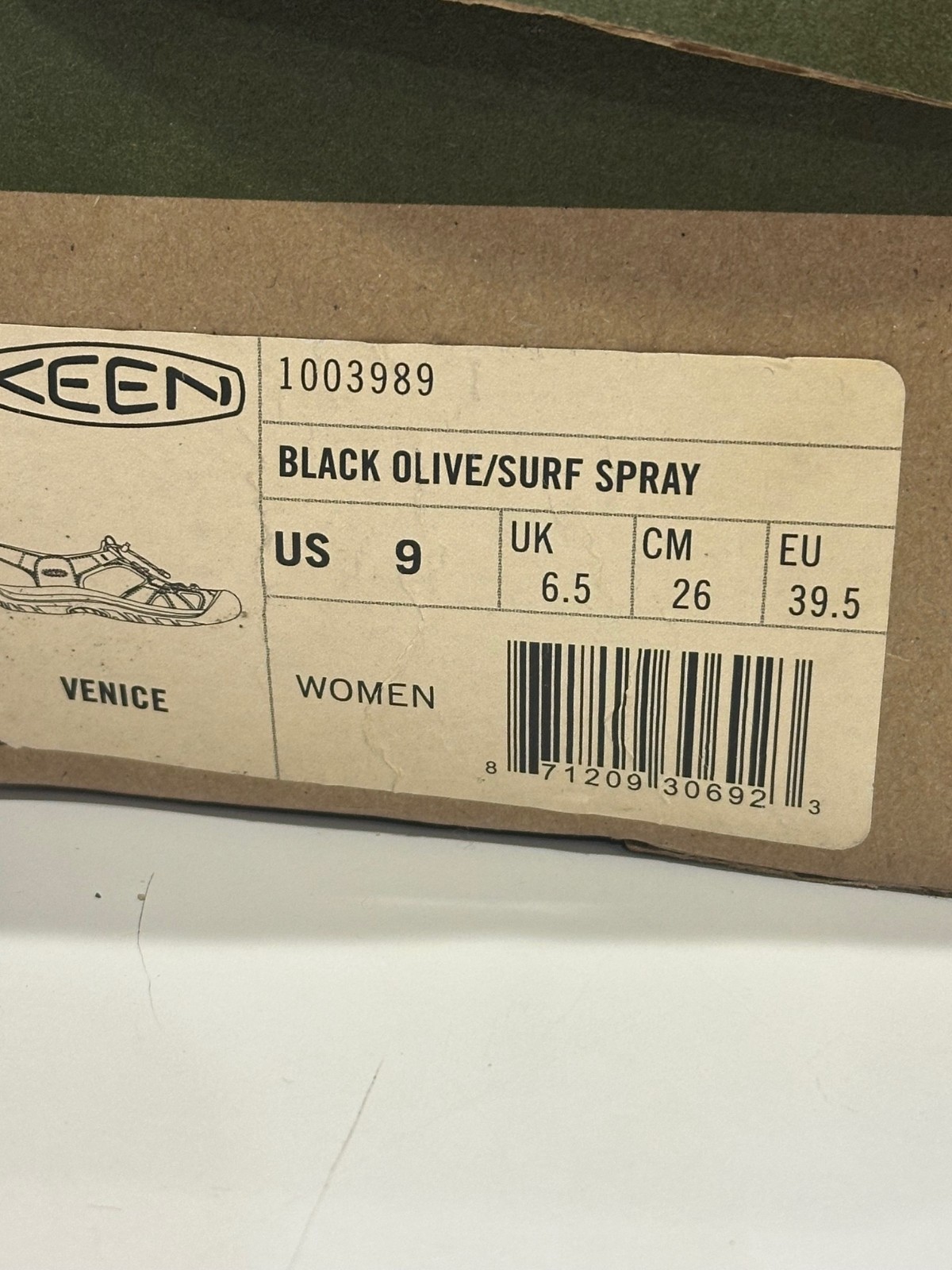 Sandali Keen Venice donna taglia 9 nero oliva surf spray scarpe usati