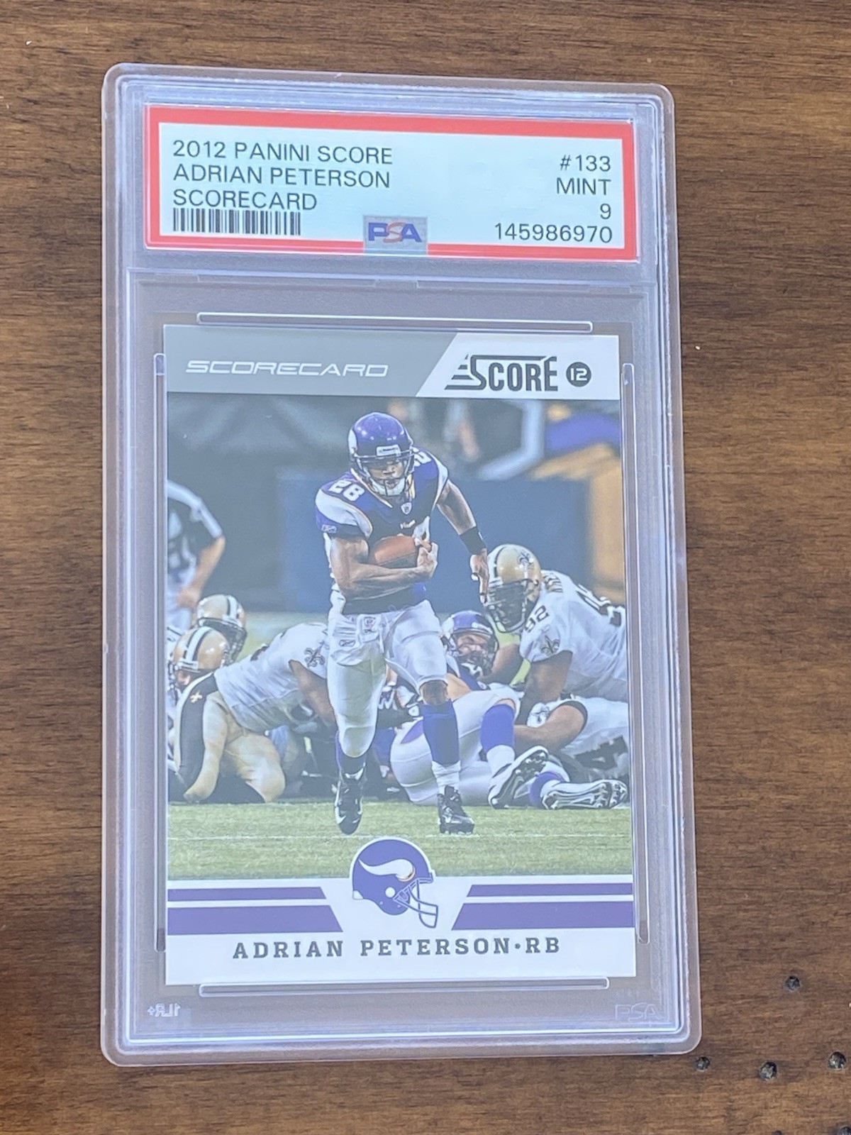 2012 Score Adrian Peterson Scorecard Psa 9 Pop 1 None Higher