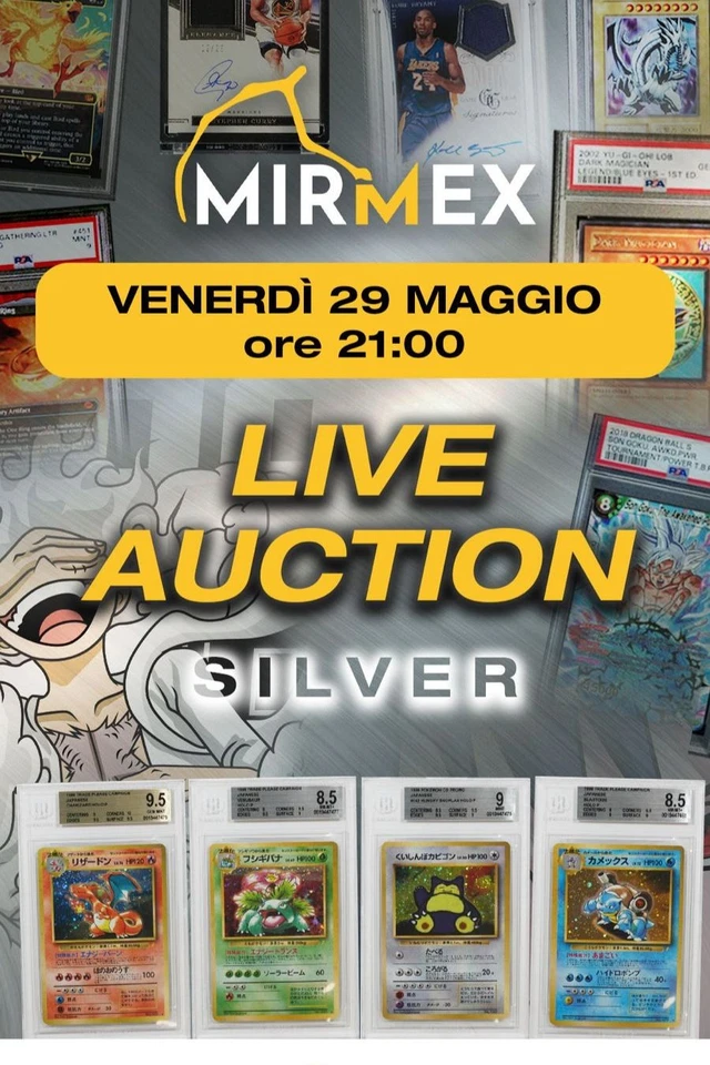 Mirmex Live! Aste da 1€! Carte raw e gradate! SILVER STREAM!