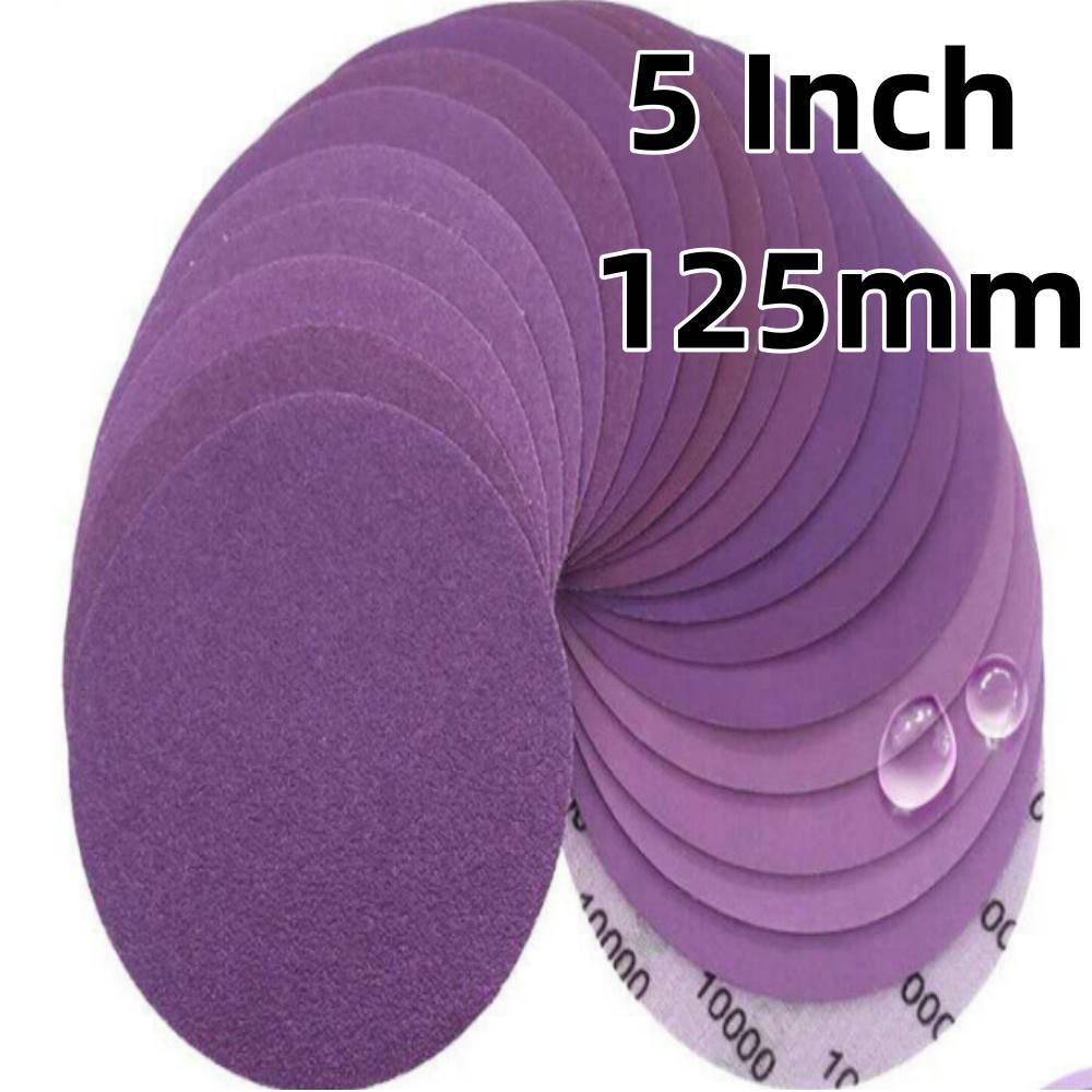 Sanding Discs Wet & Dry Sanding Pads 60-10000 Grit Hook&Loop Sheets 5 Inch 125mm