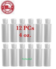 4 oz Plastic Cylinder Bottles with Flip Top Pour Spout, Pack of 12.