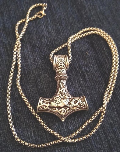 Mjölnir Pendant/ 22"Necklace Vikings,Viking Mjolnir,Asatru,Thors Hammer,Valhalla