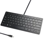 Mini Slim 78 Key USB 2.0 Wired Compact Thin Keyboard for Desktop Laptop PC Black