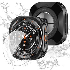 Metal Bumper Case For Samsung Galaxy Watch Ultra 47mm with 2 Screen Protector