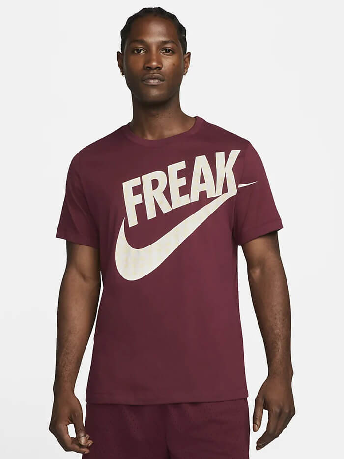 Nike Giannis Freak Basketball Dri-Fit Men Dark Red T-shirt DR7645-638 | eBay