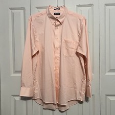 Chaps Men  s Long Sleeve Button Twill Shirt, Pink, XL 17-17.5  34/35 . EUC