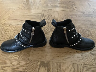 Bottes Plates Zadig & Voltaire Laureen Buckle - Taille 36 EU - Noir Cuir - Neuf Avec Emballage