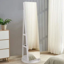 NNECW 161CM H Jewelry Armoire with 360 Swivel Full Length Mirror & LED lights