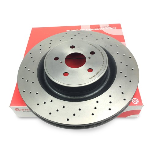 Brembo Set of 2 Front Cross Drilled Coated PVT Rotors for Lexus IS-F 09.A300.11 - Picture 4 of 7