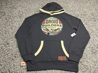NEW Star Wars Hoodie Adult Medium Gray Droid Depot Builders Disney Galaxys Edge