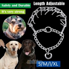 Adjustable Metal Steel Dog Pinch Prong Choke Chain Collar Training Guardian Gear