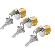 3X Mortise Lock SC Keyway Standard Cylinder 1'' Adams Rite Type Brass Lock